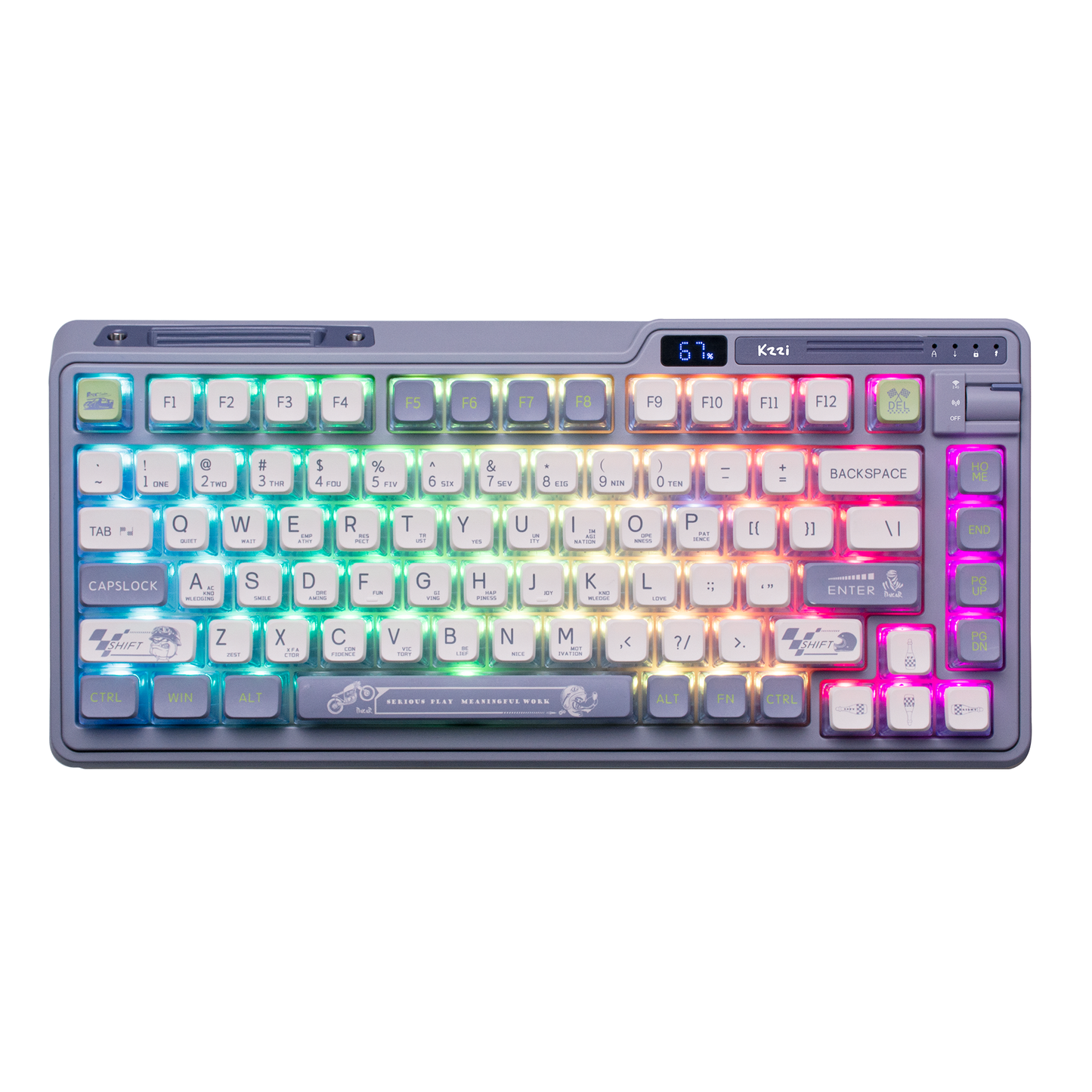 Kzzi k75 Dazzling Pudding Keycap Mechanical Keyboard