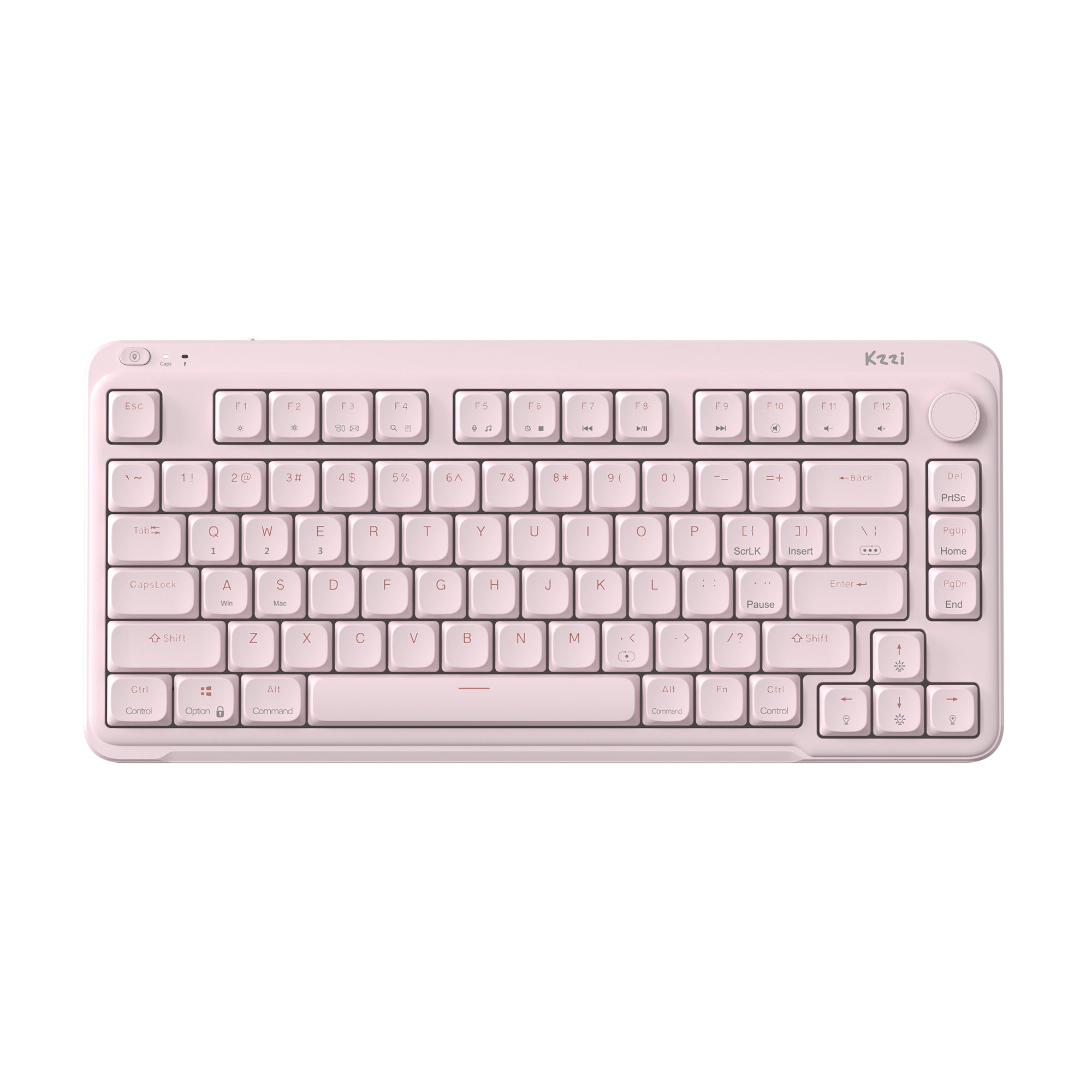 frontage-of-kzzi-i75-pink-backlit-keyboard